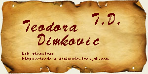 Teodora Dimković vizit kartica